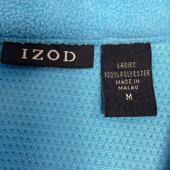 Izod Yoga Full Zip Fleece Jacket Aqua Blue M - Picture 11 of 16
